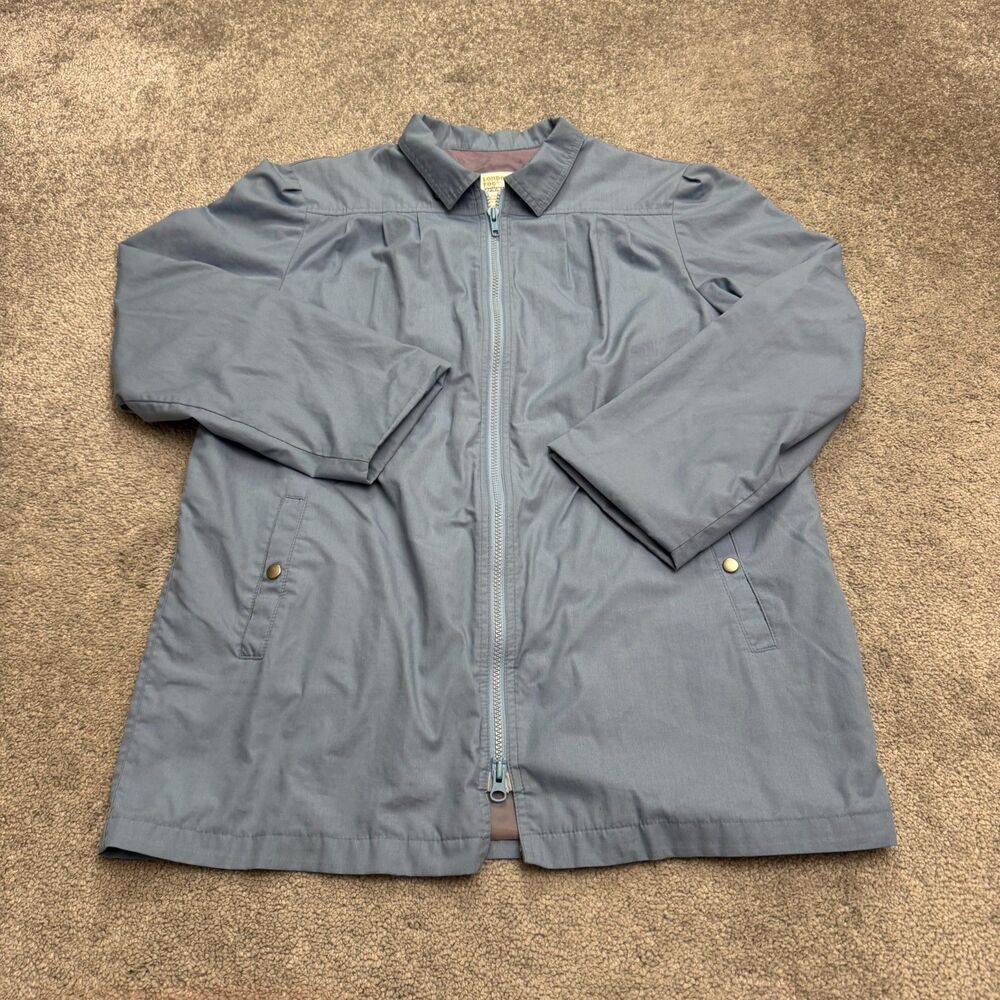 Vintage 90s London Fog Full Zip Windbreaker Jacket Womens 11/12 Blue Lightweight